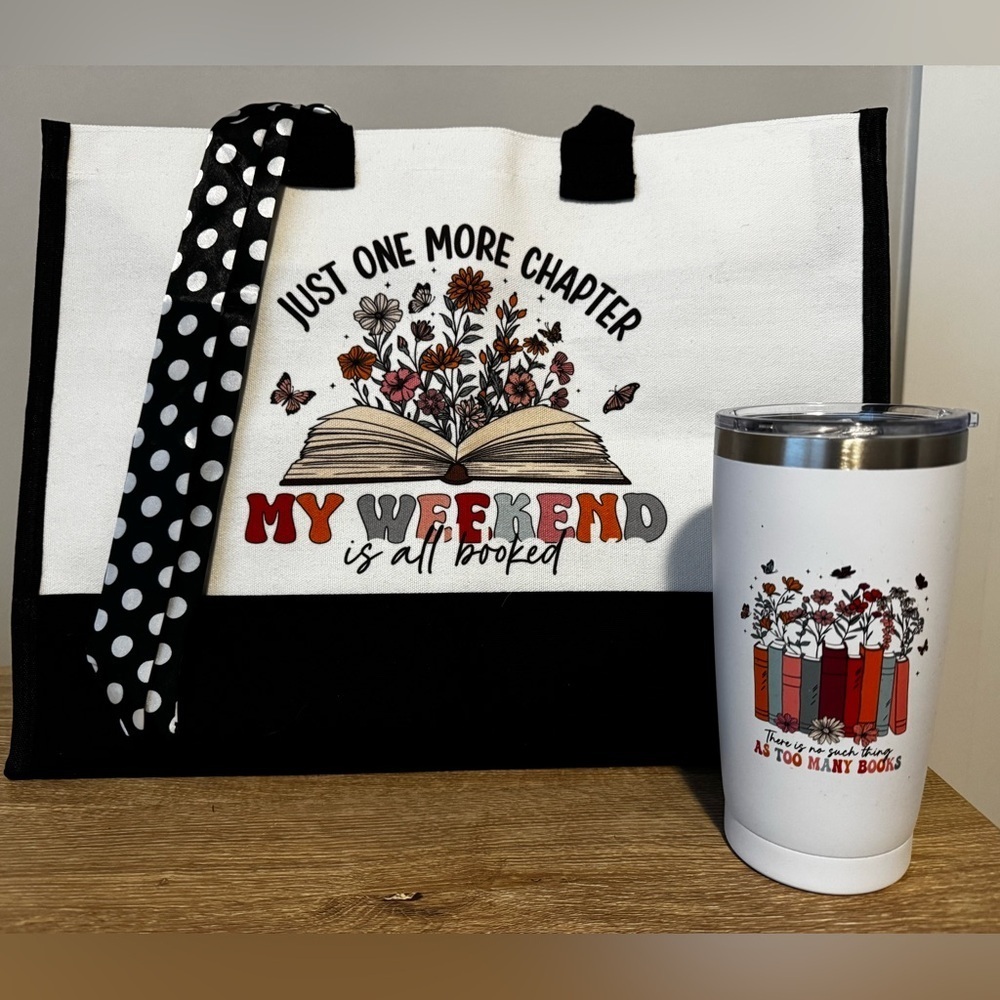 Book Lover Tote and Tumbler Set